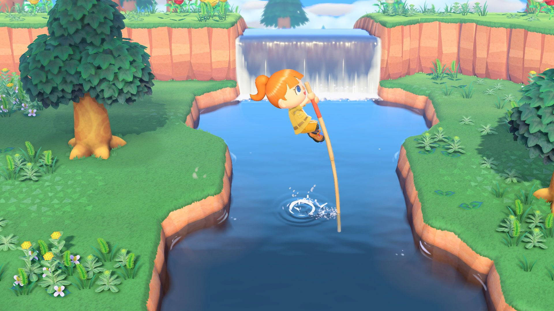 Animal Crossing, orange pigtails, rope swing, Full HD Desktop Wallpaper