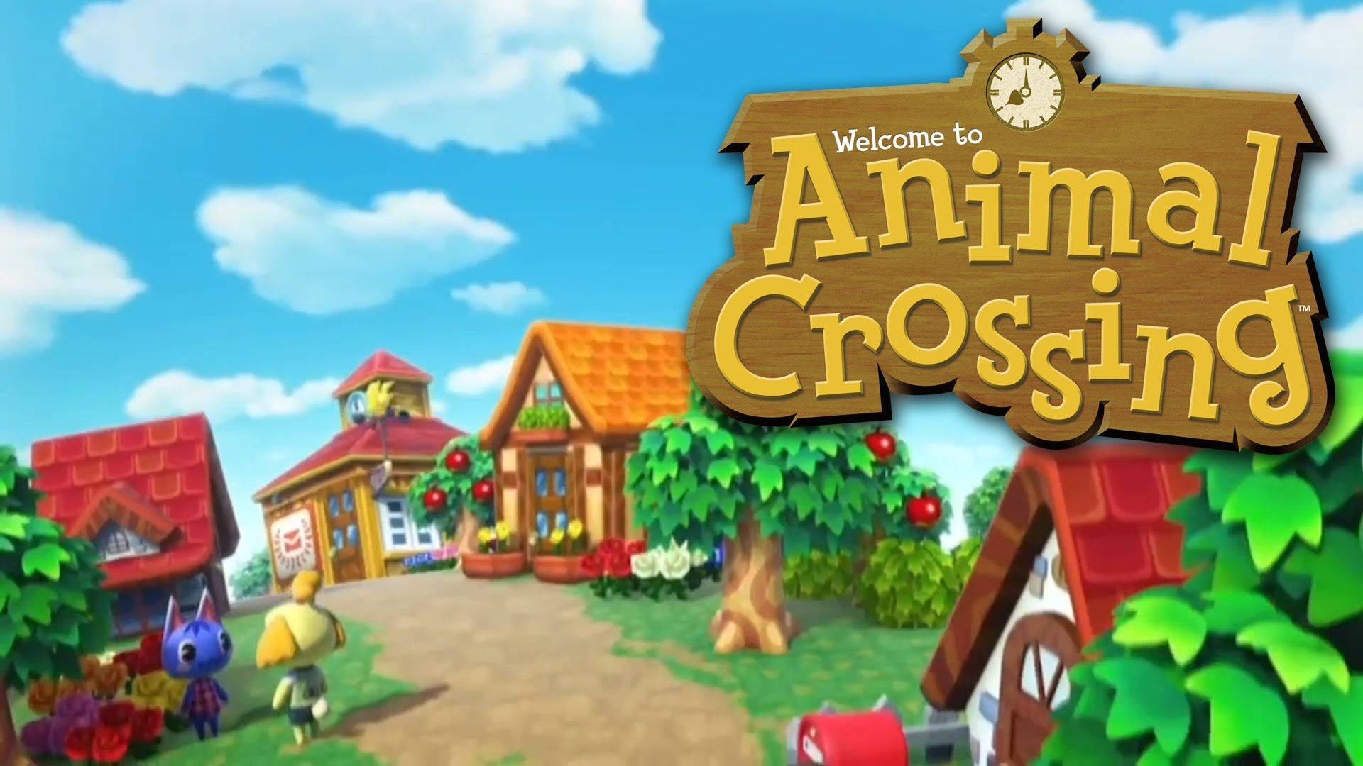 Animal Crossing, vibrant Animal Crossing village, colorful houses, Full HD Desktop Wallpaper