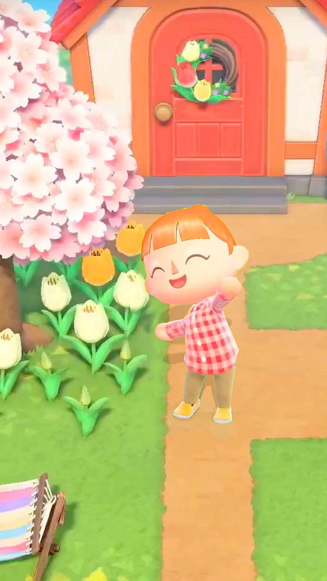 Animal Crossing, female villager, red plaid shirt, Full HD Phone Wallpaper