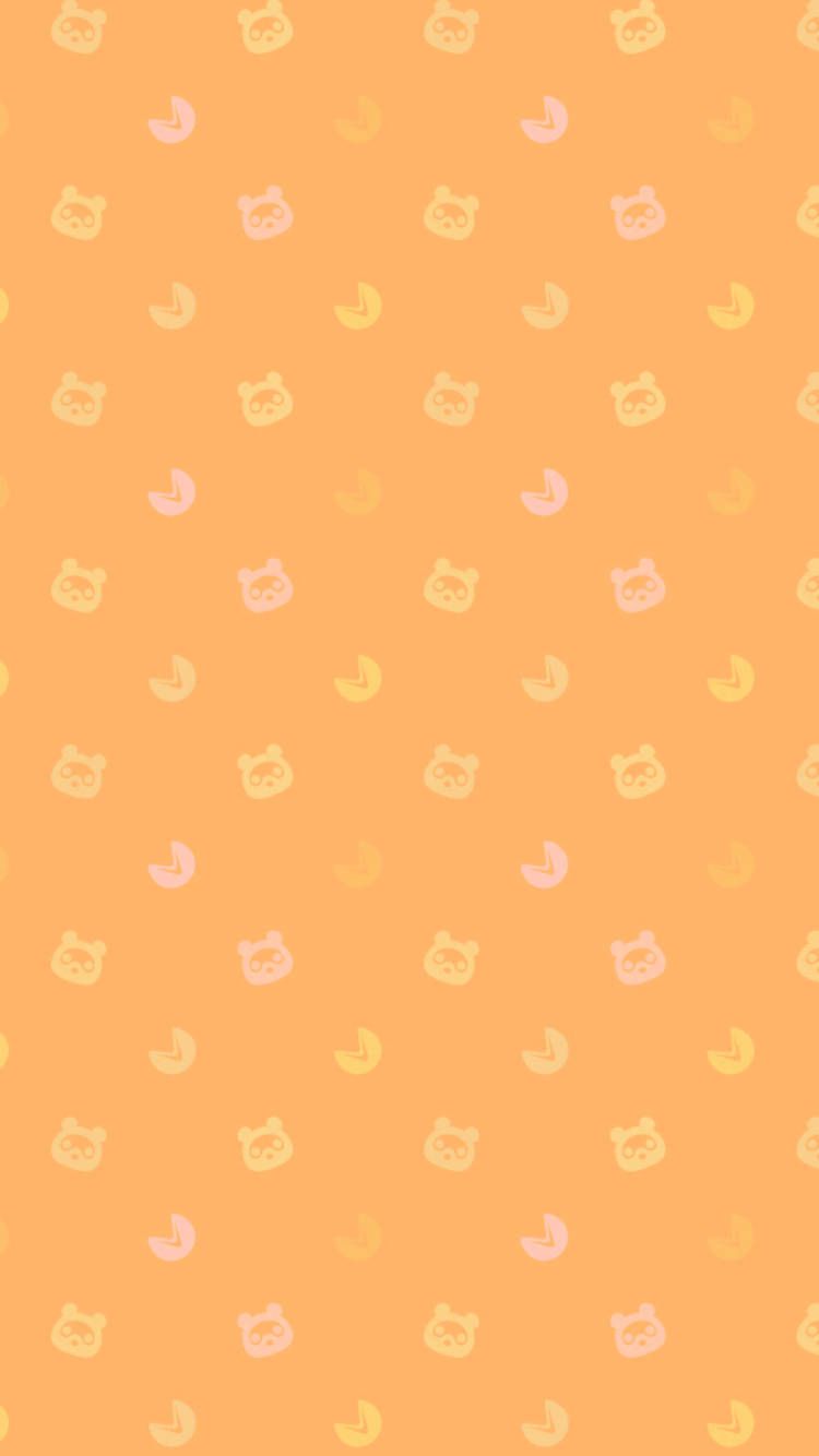 Animal Crossing, soft orange, pastel bear, HD Phone Wallpaper