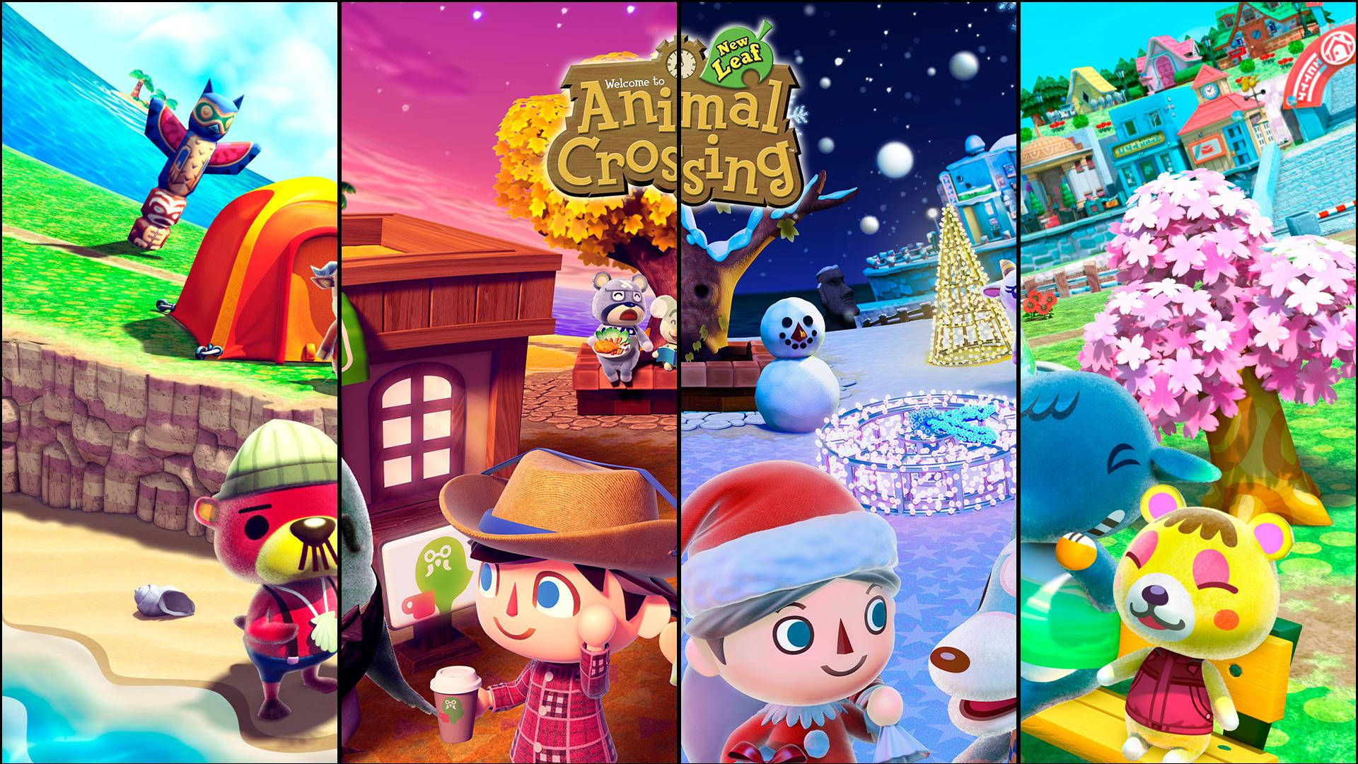 Animal Crossing, beach, snowy town, Full HD Desktop Wallpaper