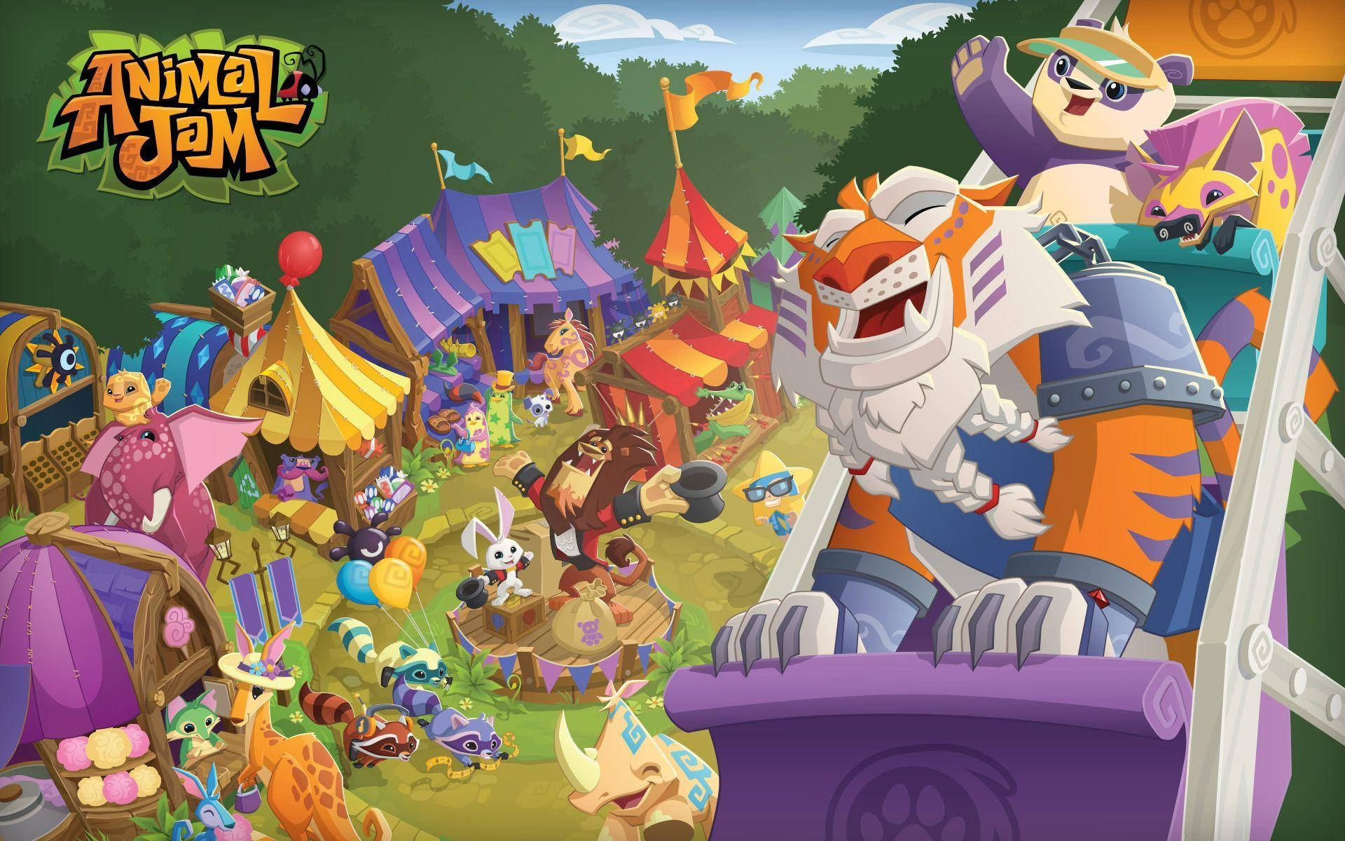 Animal Jam, circus, jungle carnival, Full HD Desktop Wallpaper