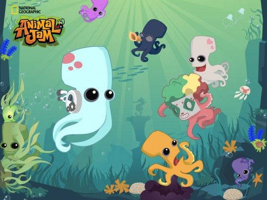 Jellyfish, Animal Jam, underwater coral reef, SD Desktop Wallpaper