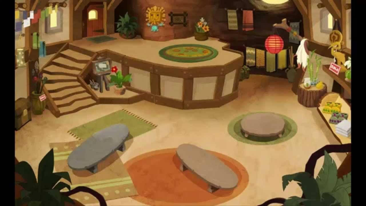 Animal Jam, cafe scene, wooden furniture, HD Desktop Wallpaper