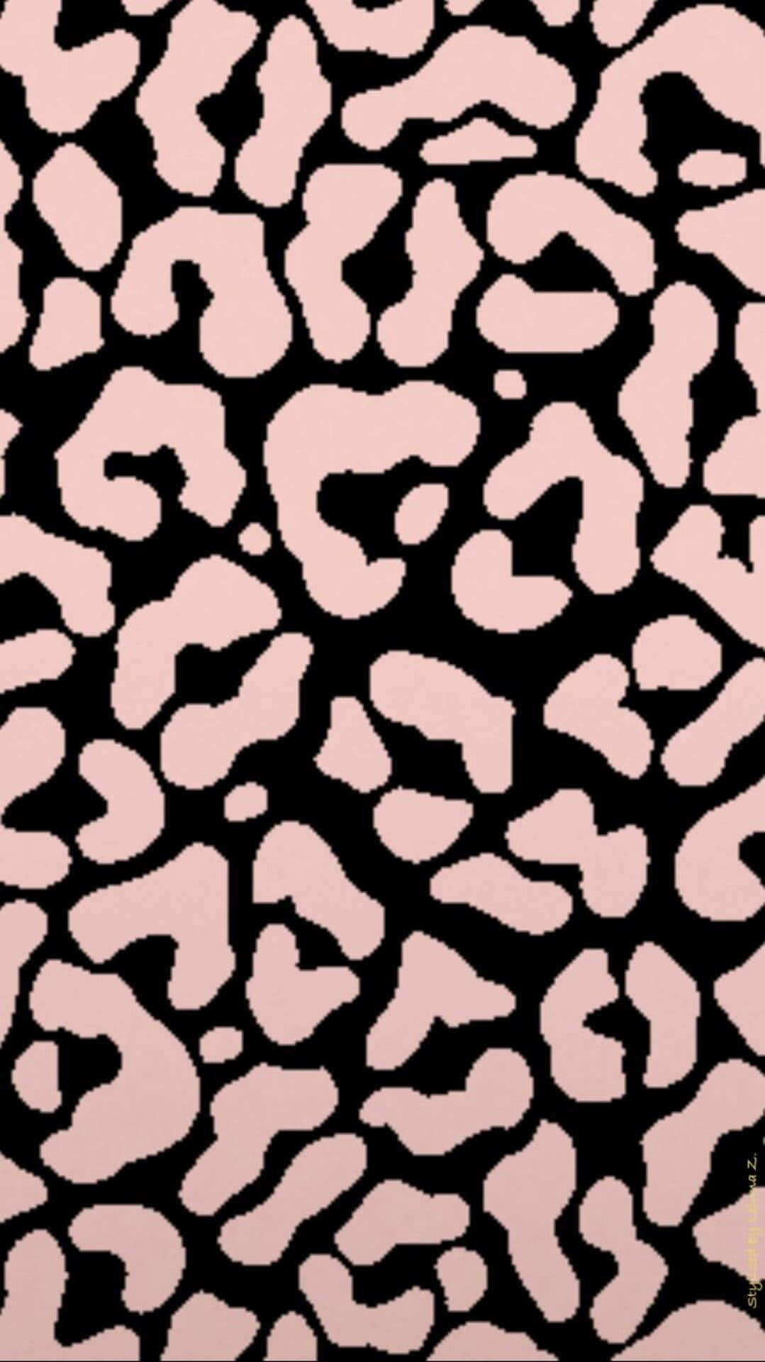 animal print iphone, pink, black, Full HD Phone Wallpaper