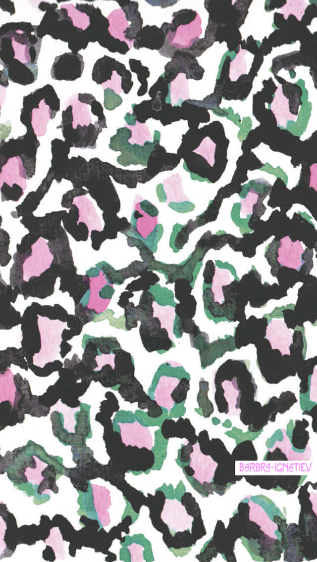 iPhone, leopard print, pink, SD Phone Wallpaper