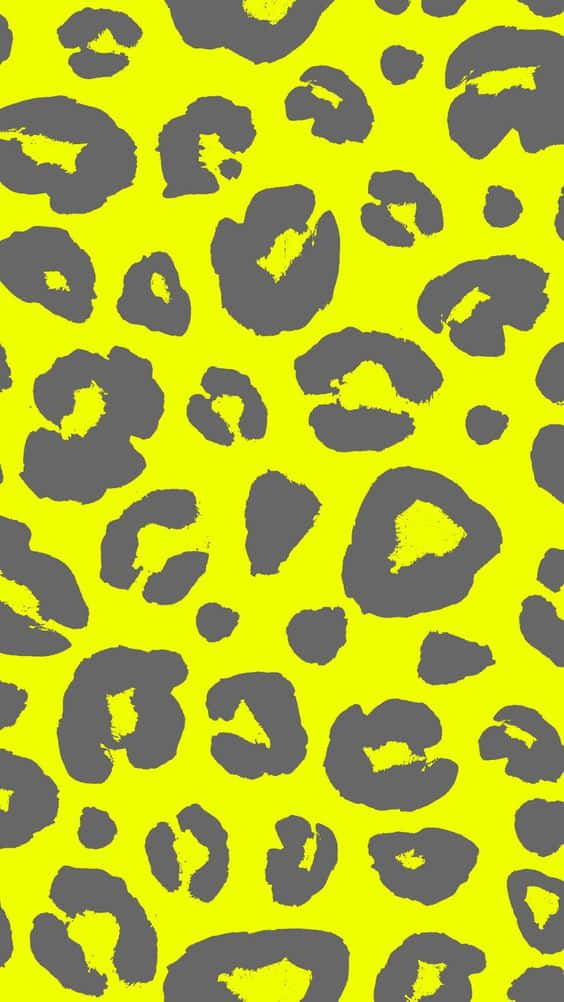 neon yellow, gray leopard spots, repeating pattern, SD Phone Wallpaper
