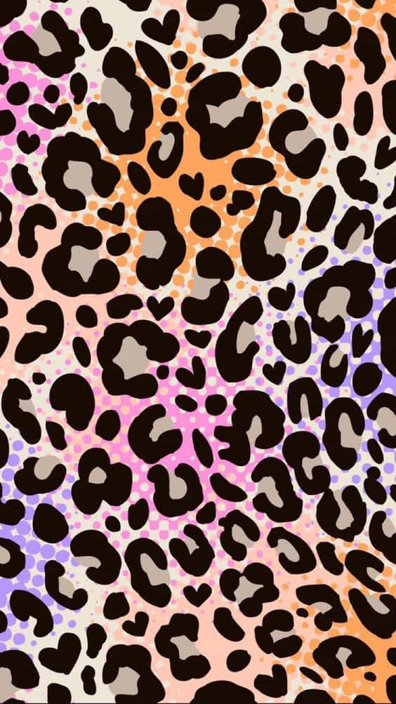leopard print, pink orange, purple gradients, SD Phone Wallpaper