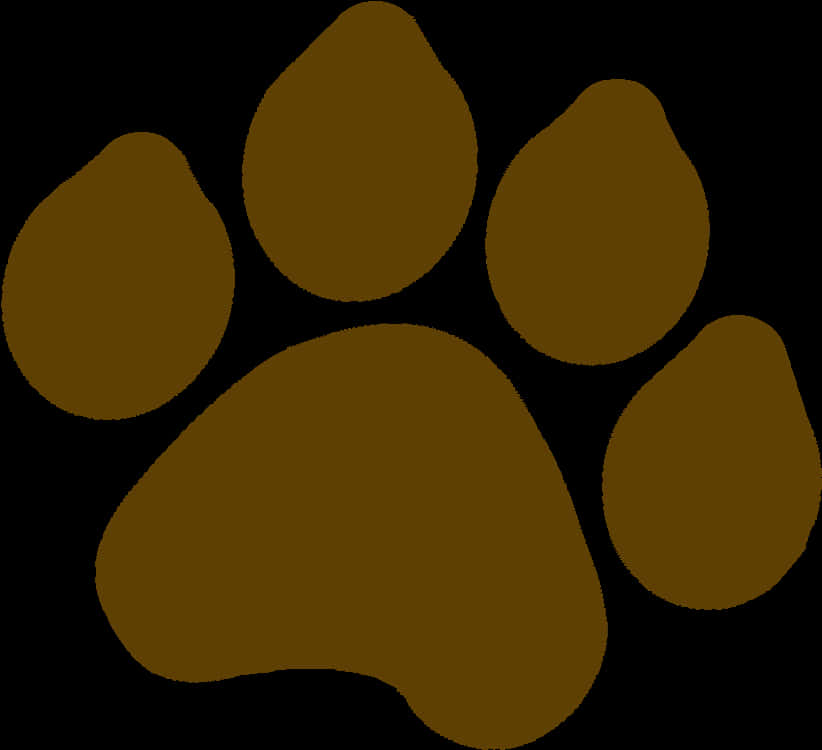 dark brown paw print, solid brown paw print silhouette, stark black background, SD Desktop Wallpaper