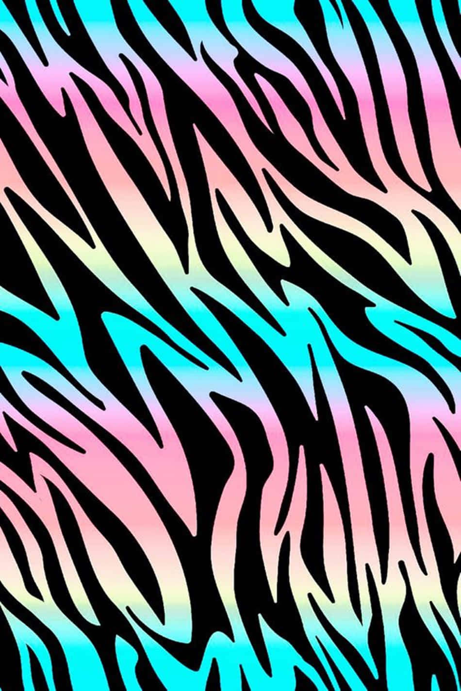 zebra-stripe pattern, neon pink, cyan gradients, HD Phone Wallpaper