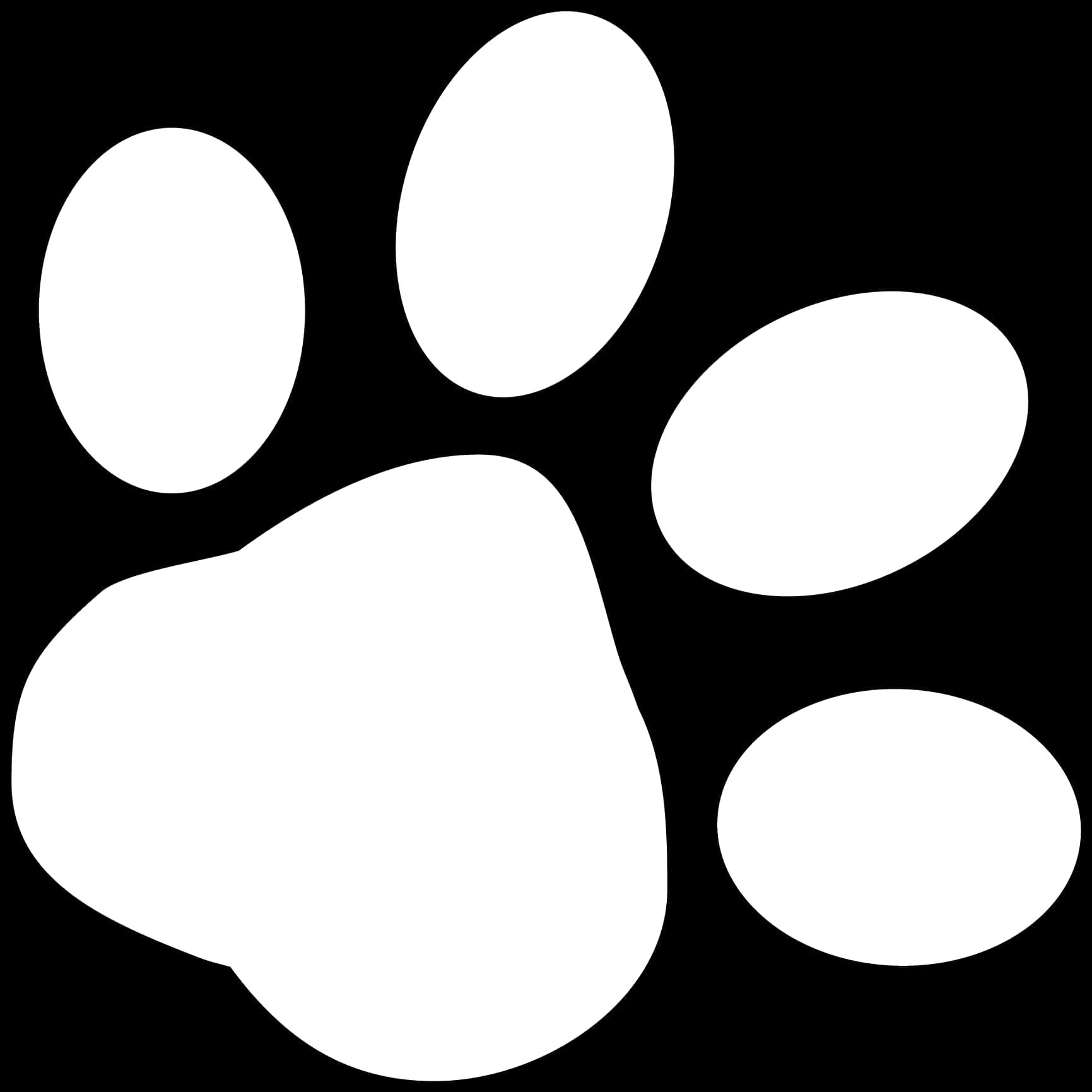 black background, white paw print, silhouette, HD Desktop Wallpaper