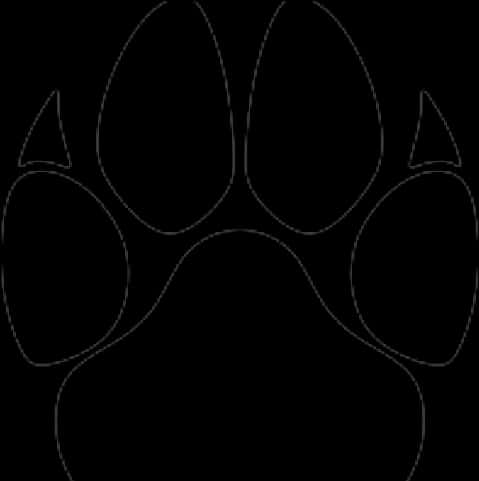 black paw print outline, white outline, solid black background, SD Phone Wallpaper