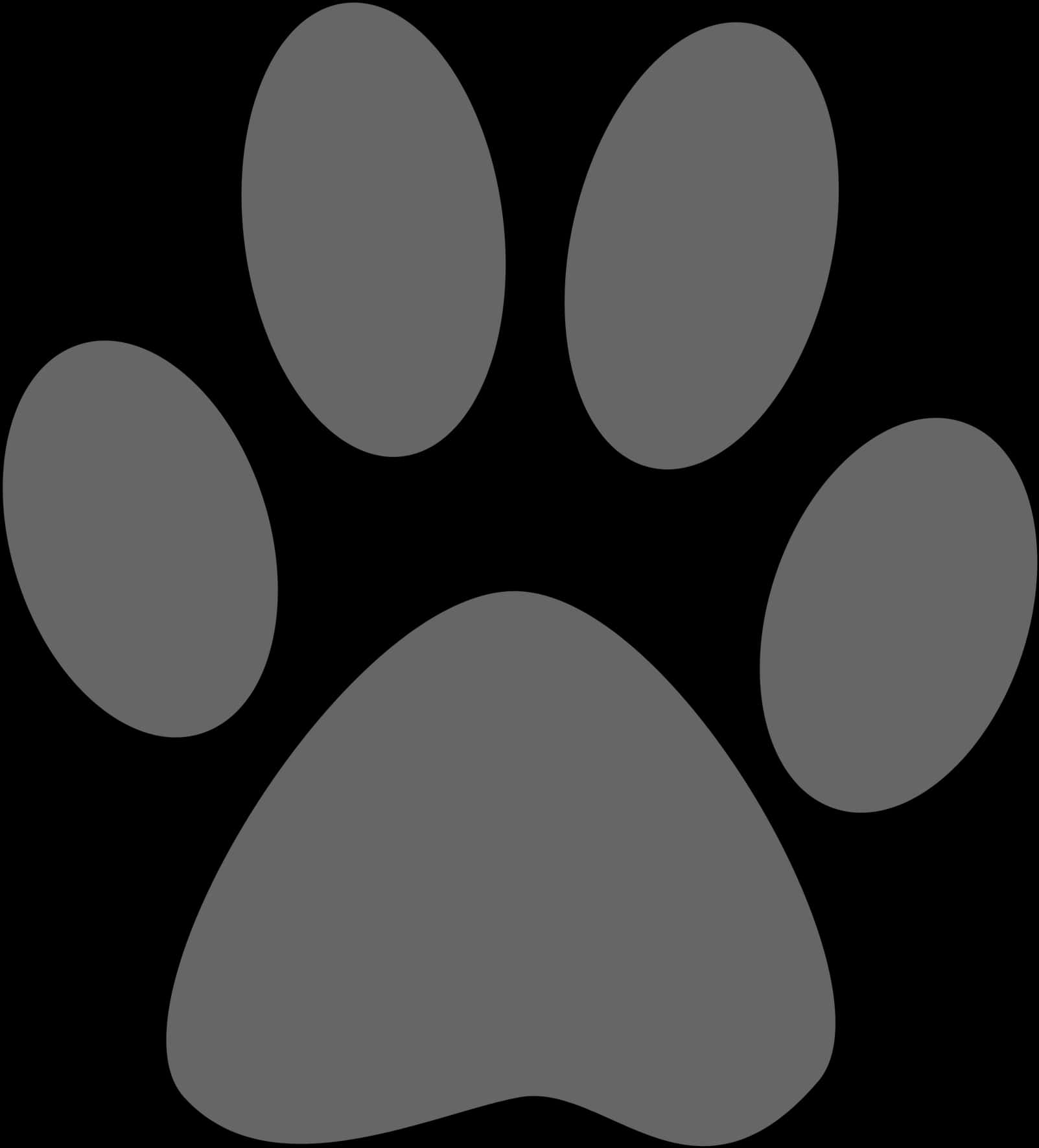black paw print, minimalist gray paw print silhouette, solid black background, HD Phone Wallpaper