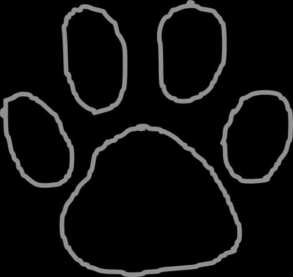 paw print, gray outline, solid black background, SD Desktop Wallpaper