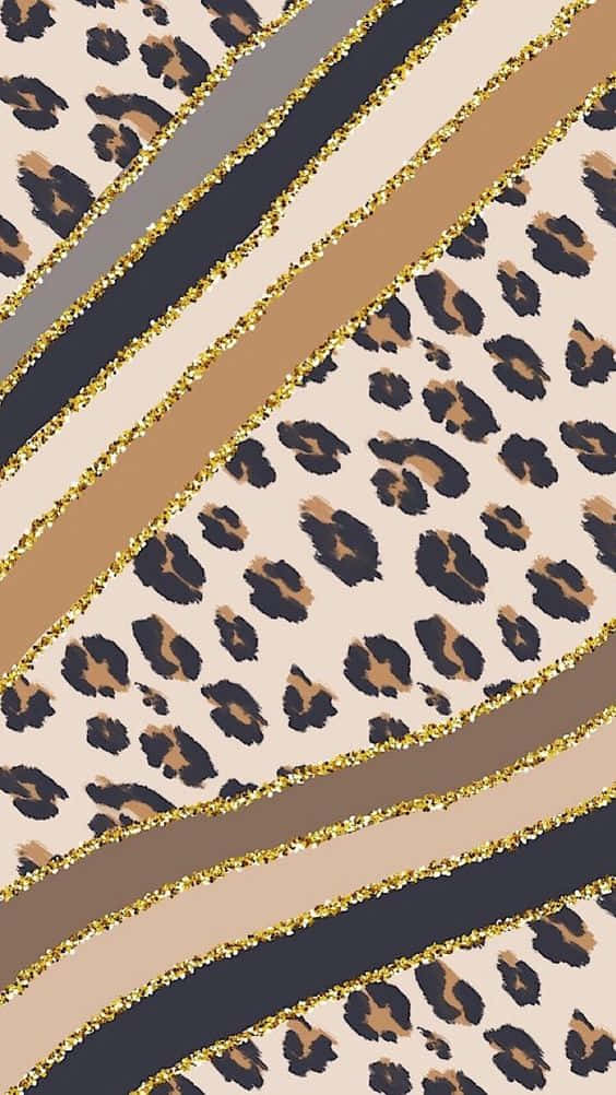 glitter gold, taupe, beige leopard print, SD Phone Wallpaper