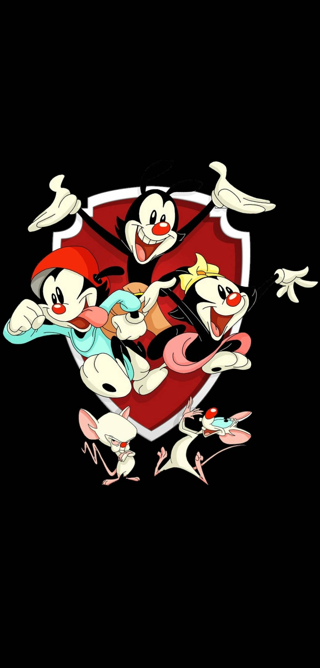 Animaniacs, main cast, red shield, Full HD Phone Wallpaper