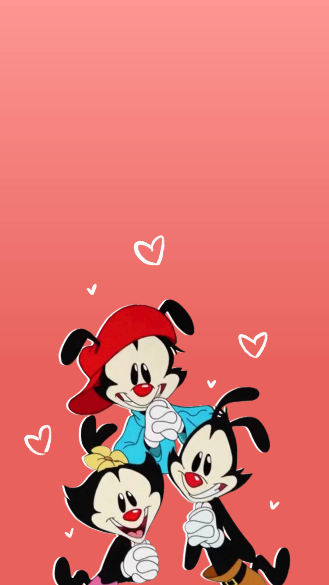Animaniacs, red noses, hearts, Full HD Phone Wallpaper