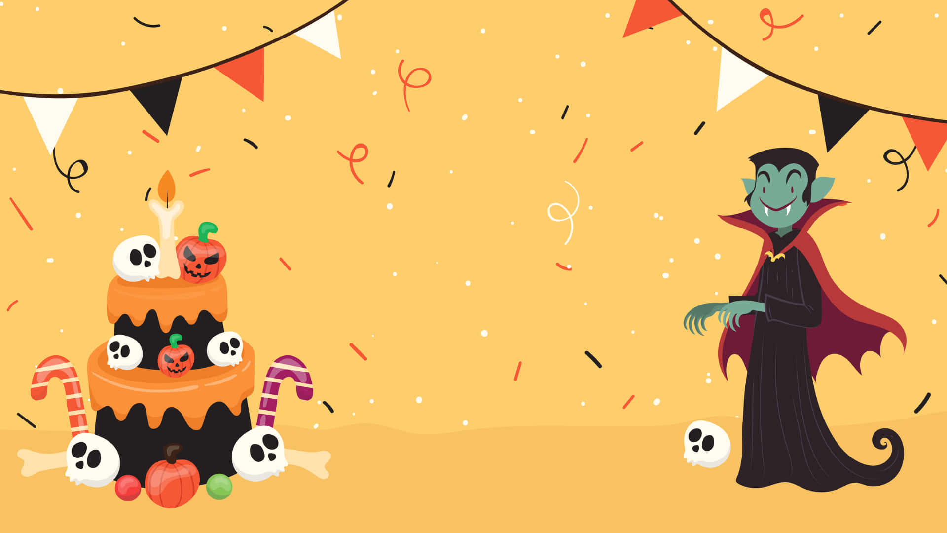 Animated Halloween, Halloween scene, vampire, Full HD Desktop Wallpaper
