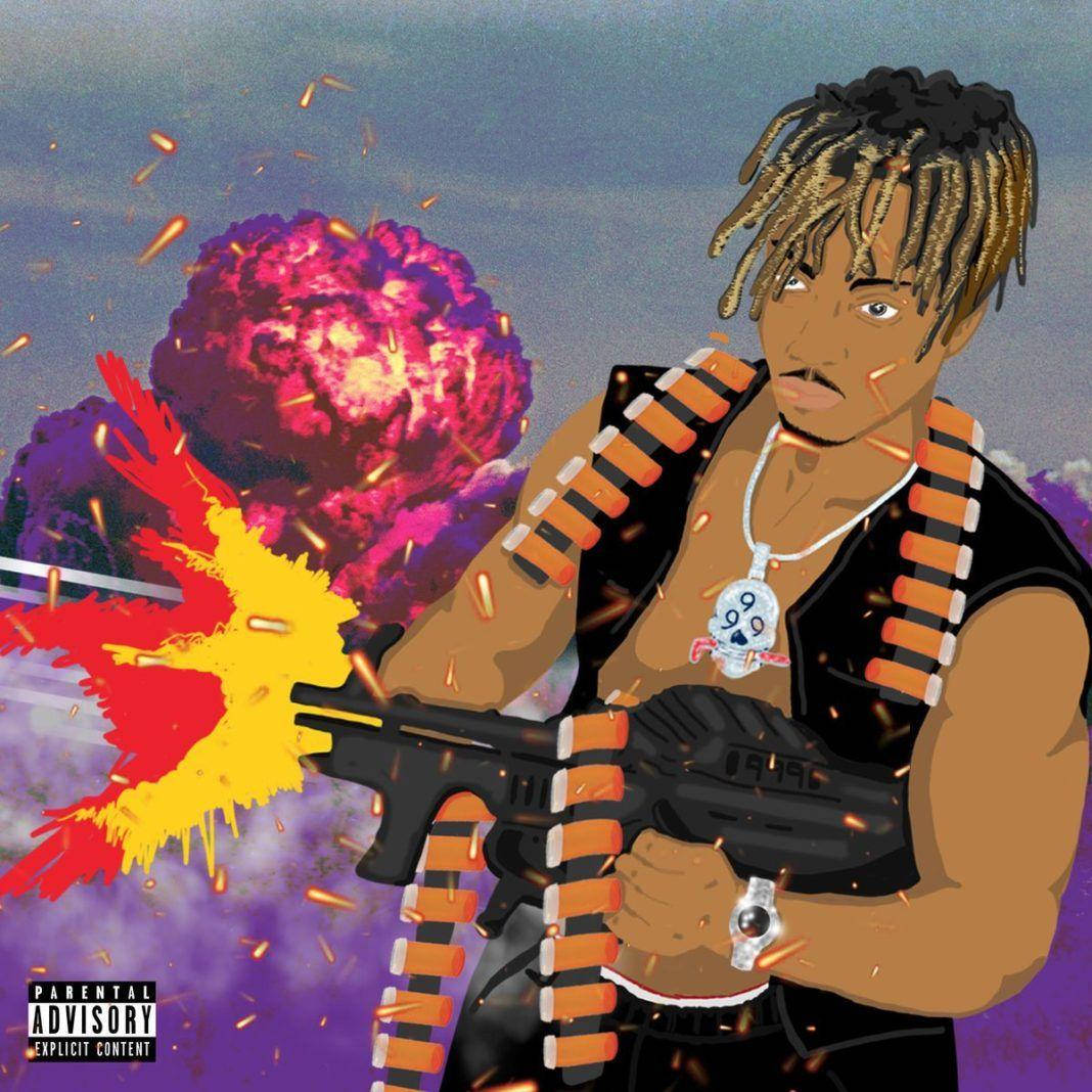 Animated Juice Wrld, dreadlocks, machine gun, SD Desktop Wallpaper