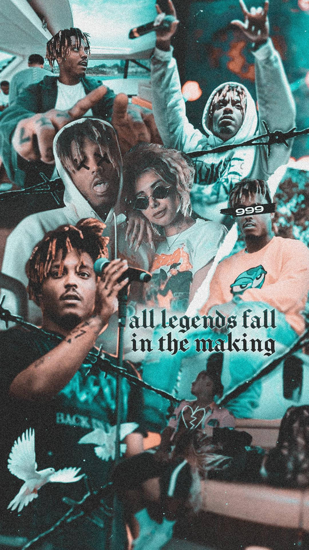 Juice WRLD, ally, teal and orange backdrop, Full HD Phone Wallpaper