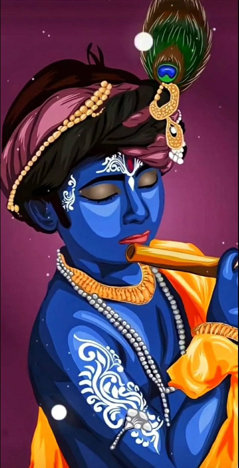Animated Krishna, dark blue body, flute, HD Phone Wallpaper