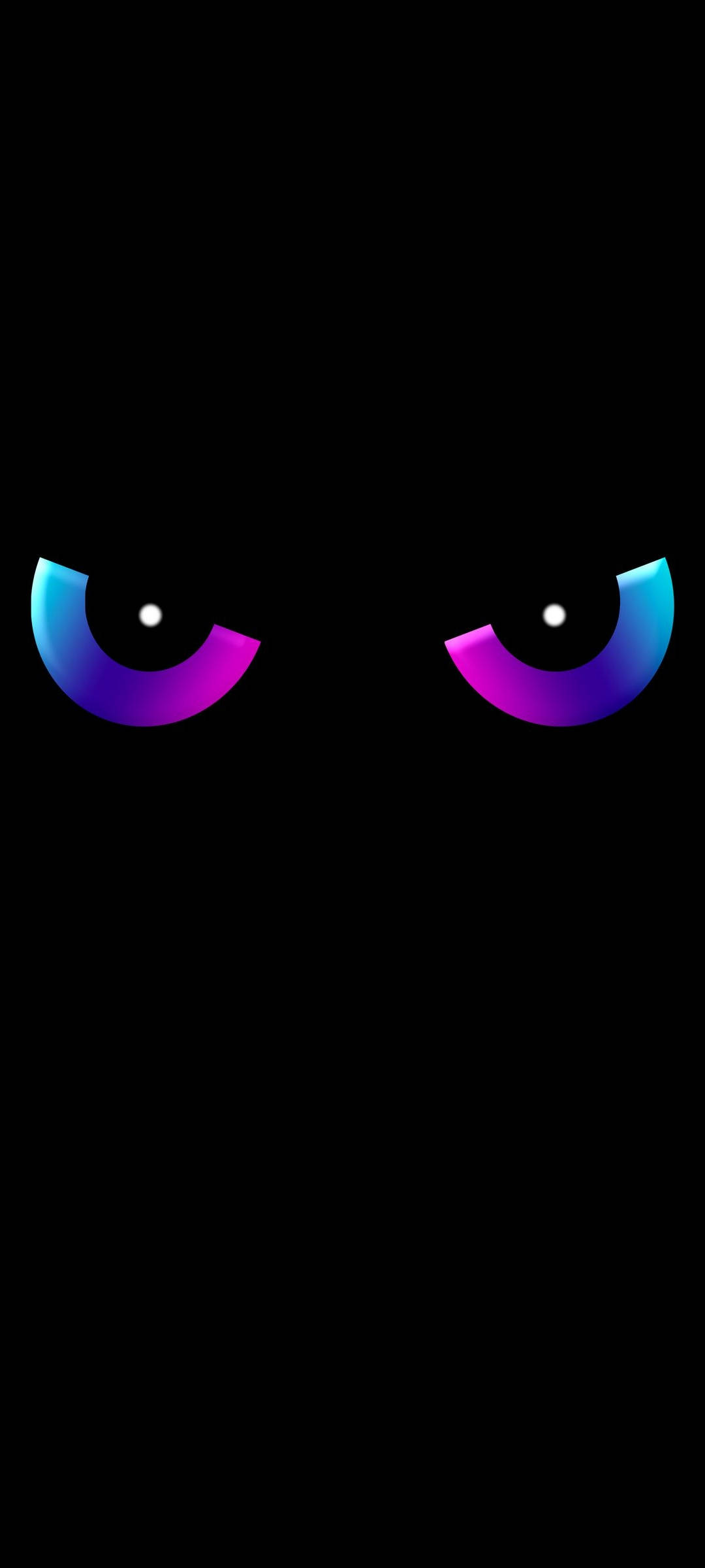 3D Phone, blue purple gradient, glowing cybernetic eyes, Full HD Phone Wallpaper