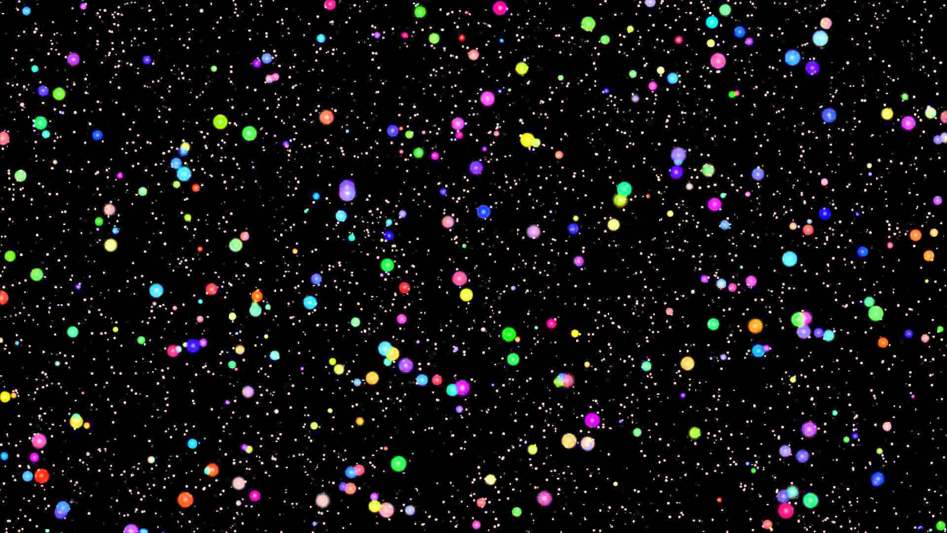 Animated Space, multicolored glowing orbs, tiny white specks, Full HD Desktop Wallpaper