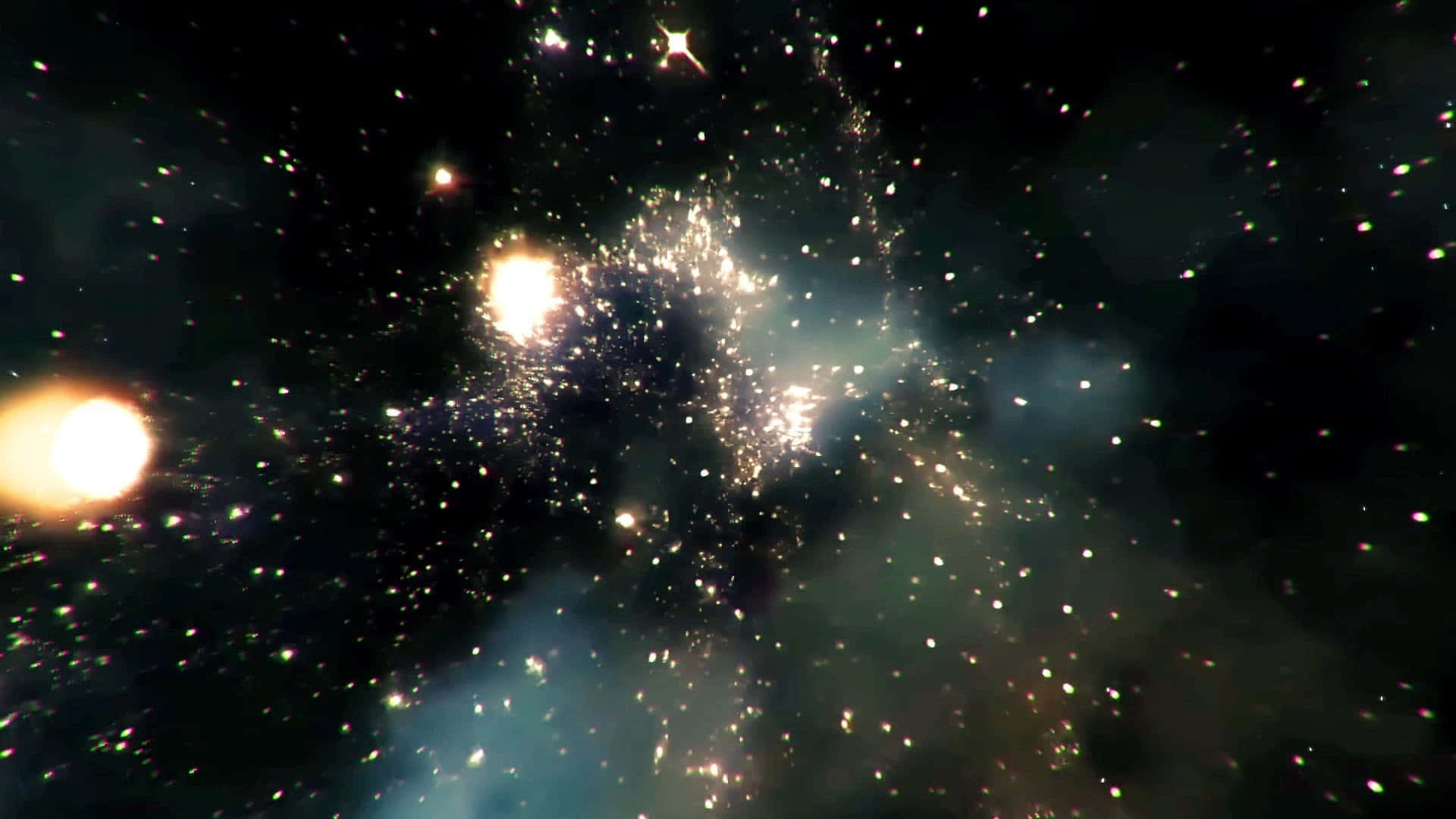 Animated Space, cosmic nebula, glowing gas, Full HD Desktop Wallpaper