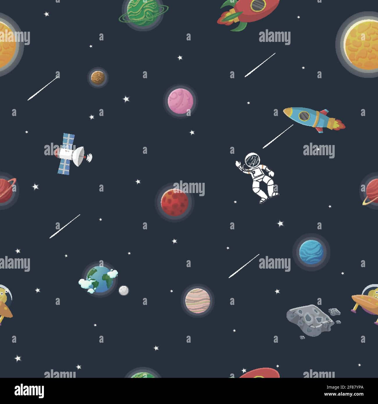 Animated Space, astronauts, rockets, HD Phone Wallpaper