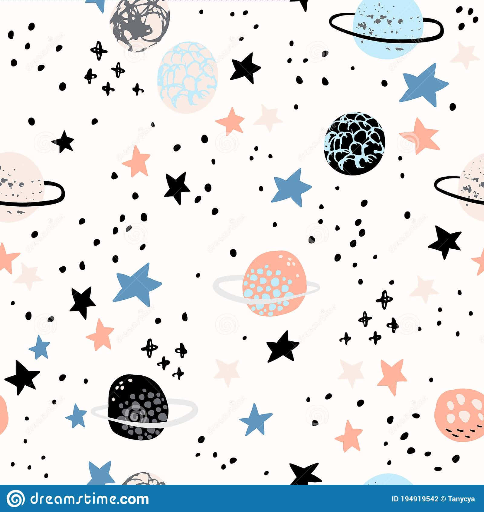animated space, cosmic pattern, hand-drawn planets, HD Phone Wallpaper