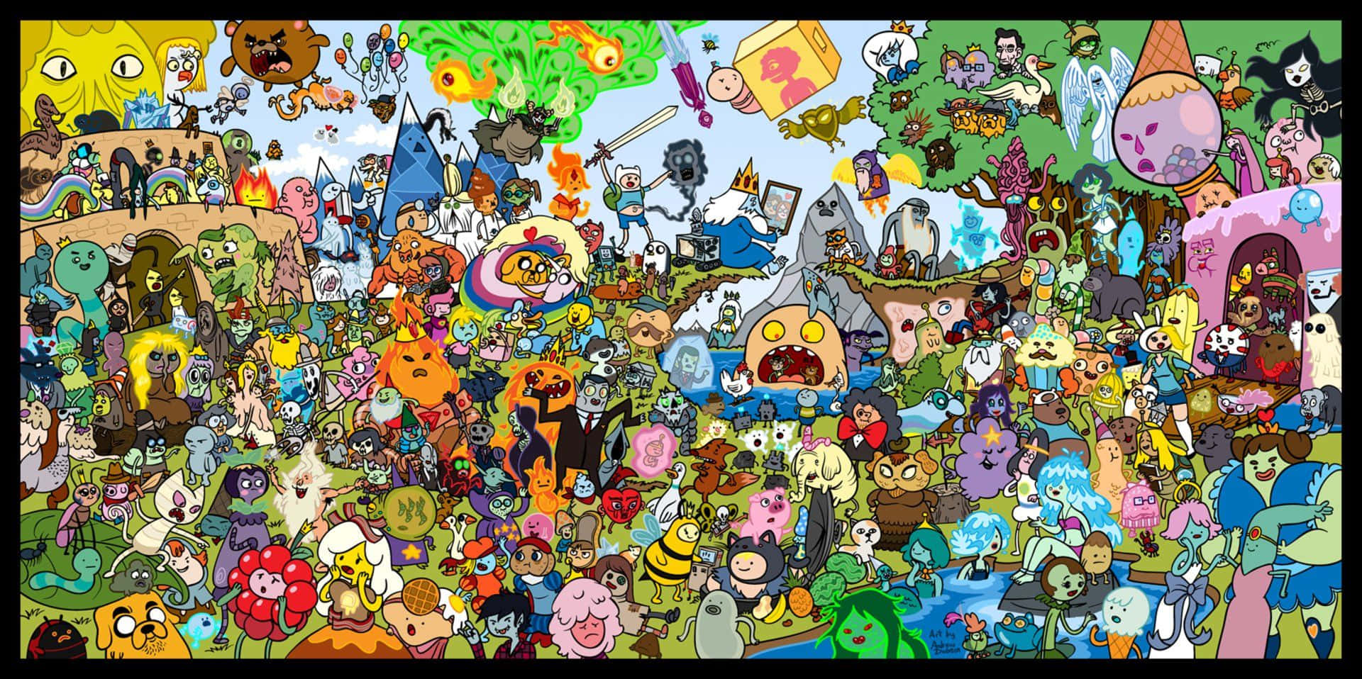 animated tv series, cartoon landscape, quirky animated characters, Full HD Desktop Wallpaper