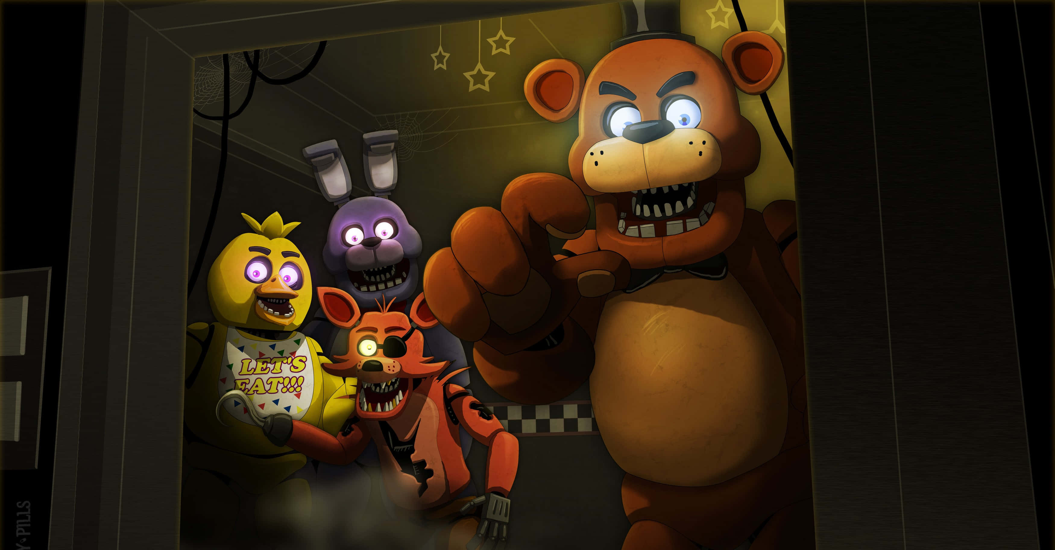 Animatronics 3500, 1824, glowing eyes, 2K Desktop Wallpaper