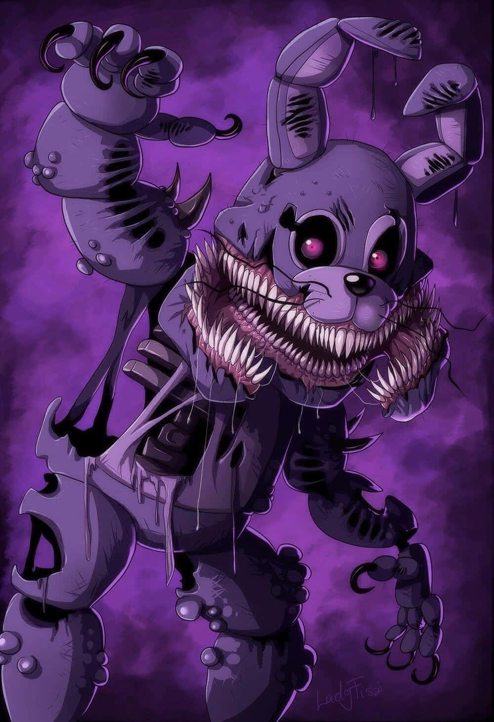 Animatronics 1000, purple bunny animatronic, glowing eyes, HD Phone Wallpaper
