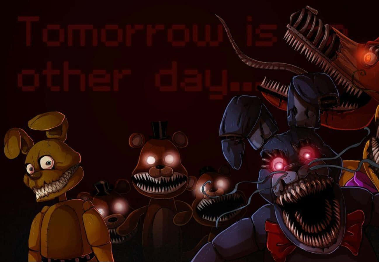 animatronics, glowing eyes, sharp teeth, HD Desktop Wallpaper