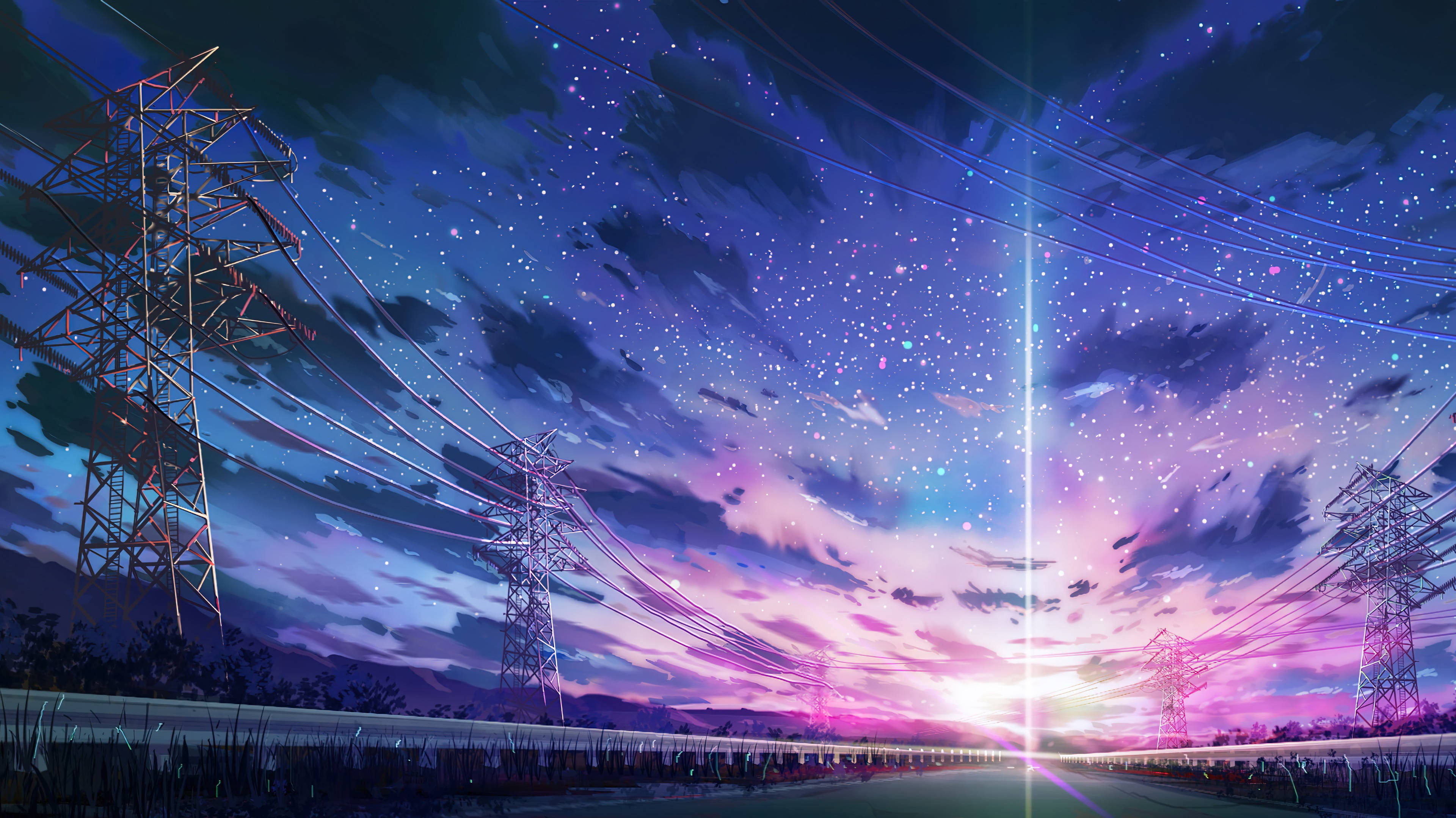 Anime Scenery 4K, 3840 x 2160, vibrant twilight sky, 4K Desktop Wallpaper