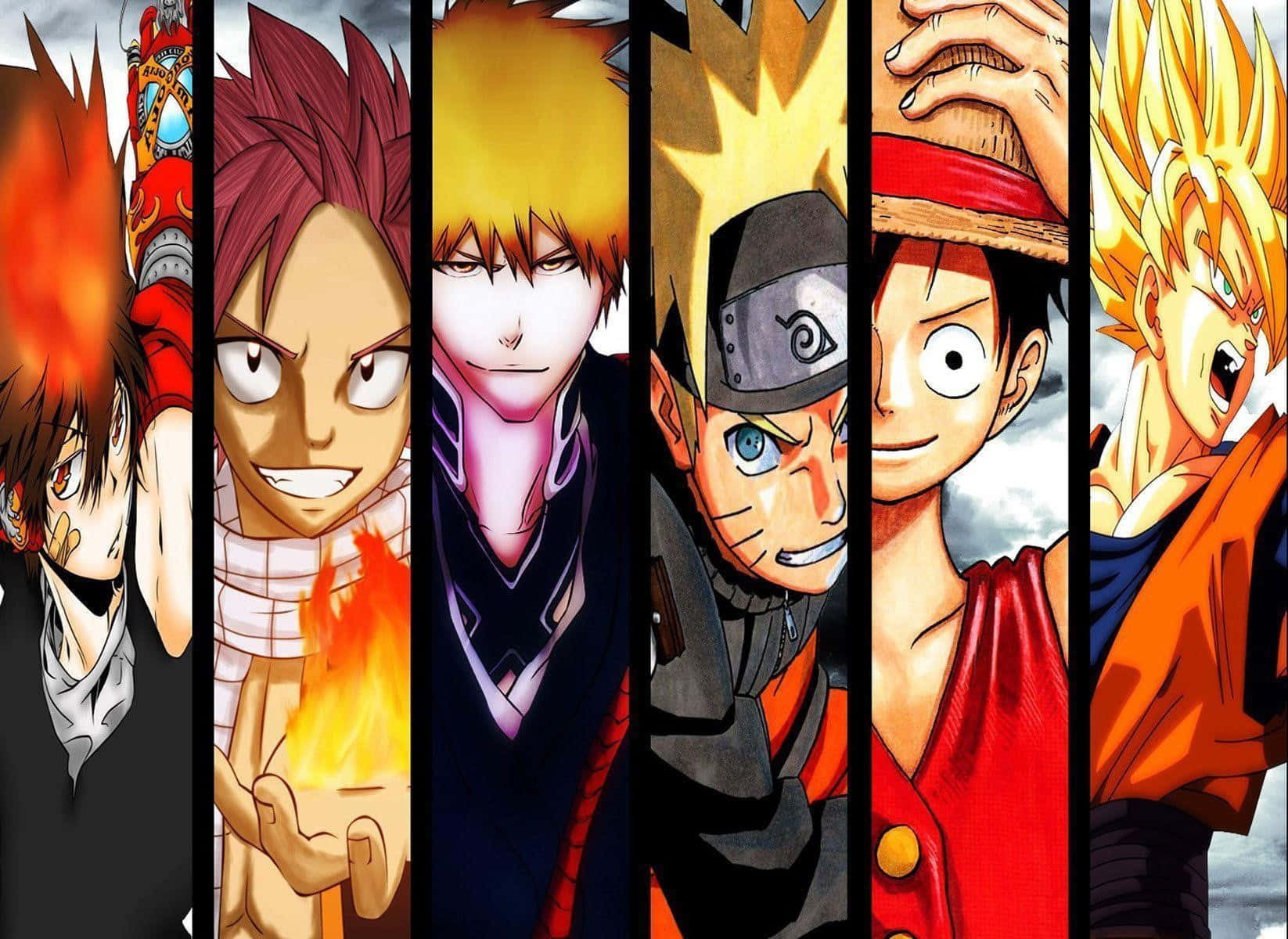 Anime All Characters HD, Protagonists, fiery hair, HD Desktop Wallpaper