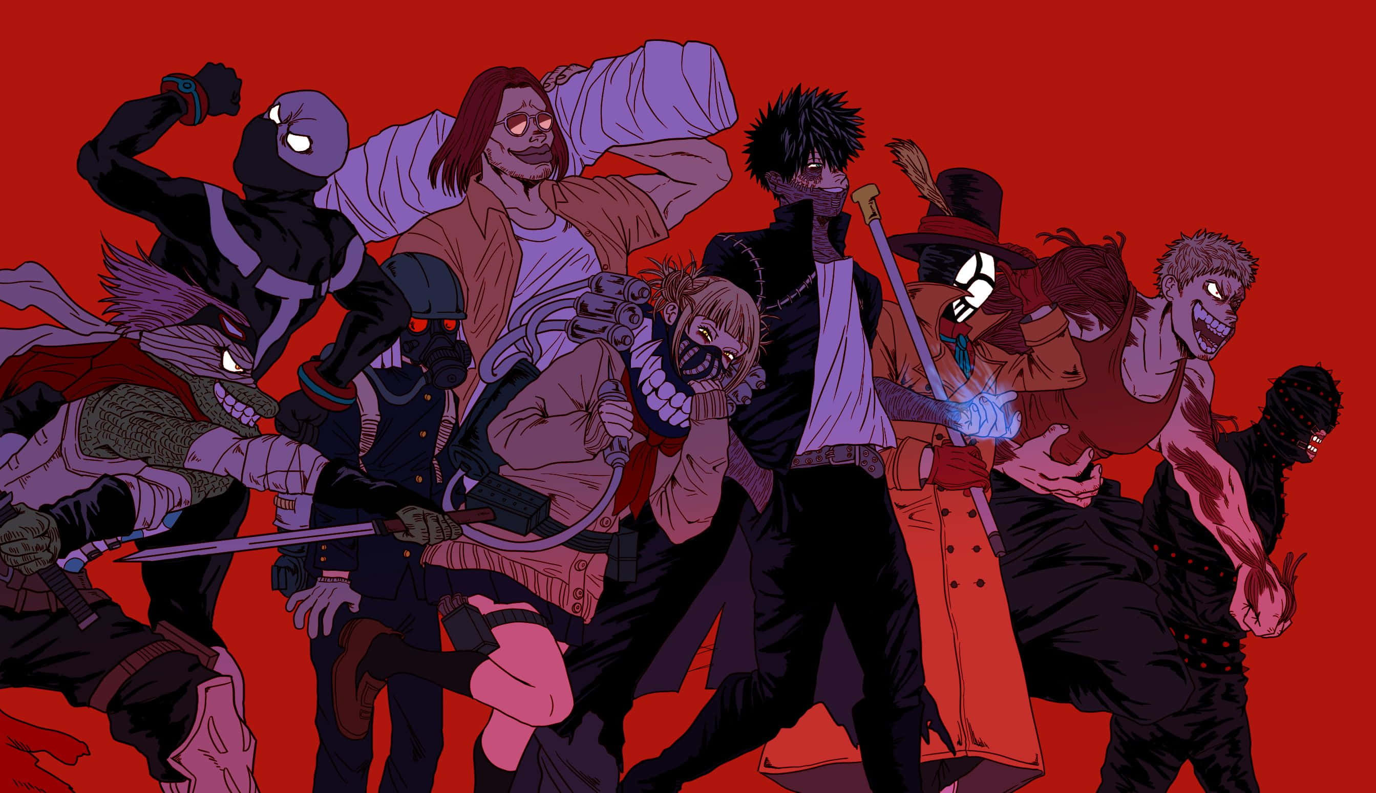 toga mha, anime characters, dynamic combat poses, 2K Desktop Wallpaper