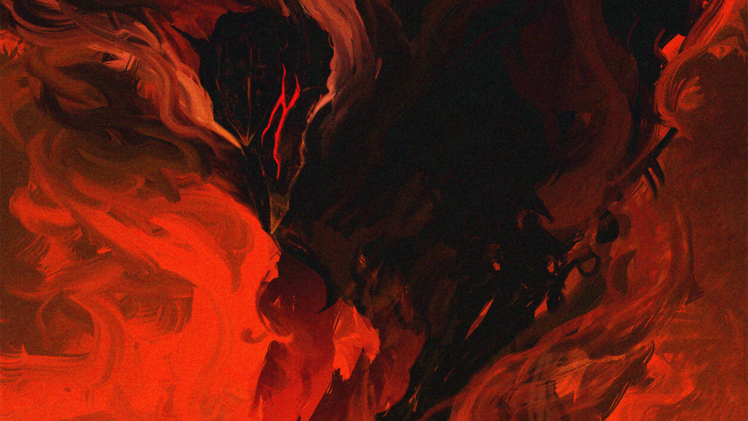 Anime Berserk, Berserk, glowing red eyes, 2K Desktop Wallpaper