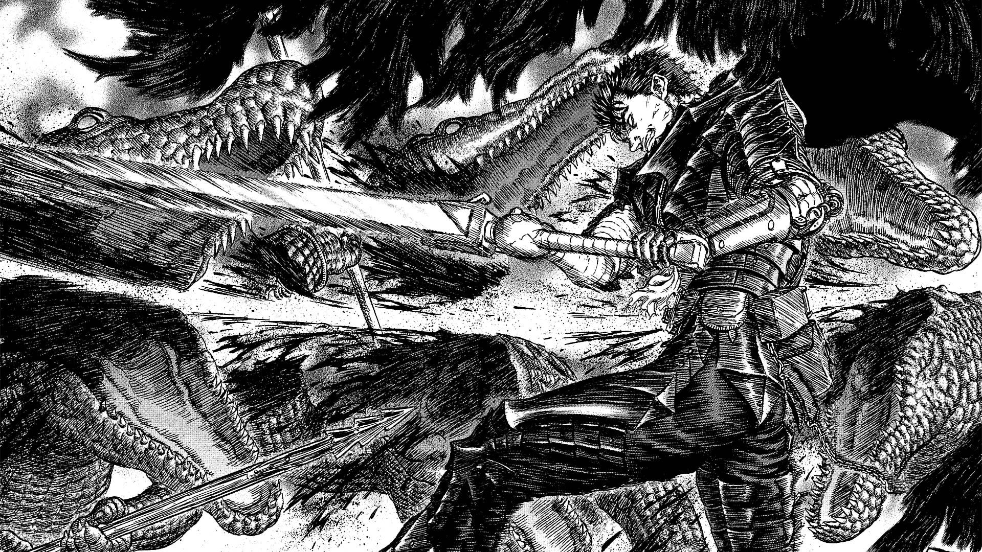 Berserk, warrior in armor, sword, Full HD Desktop Wallpaper