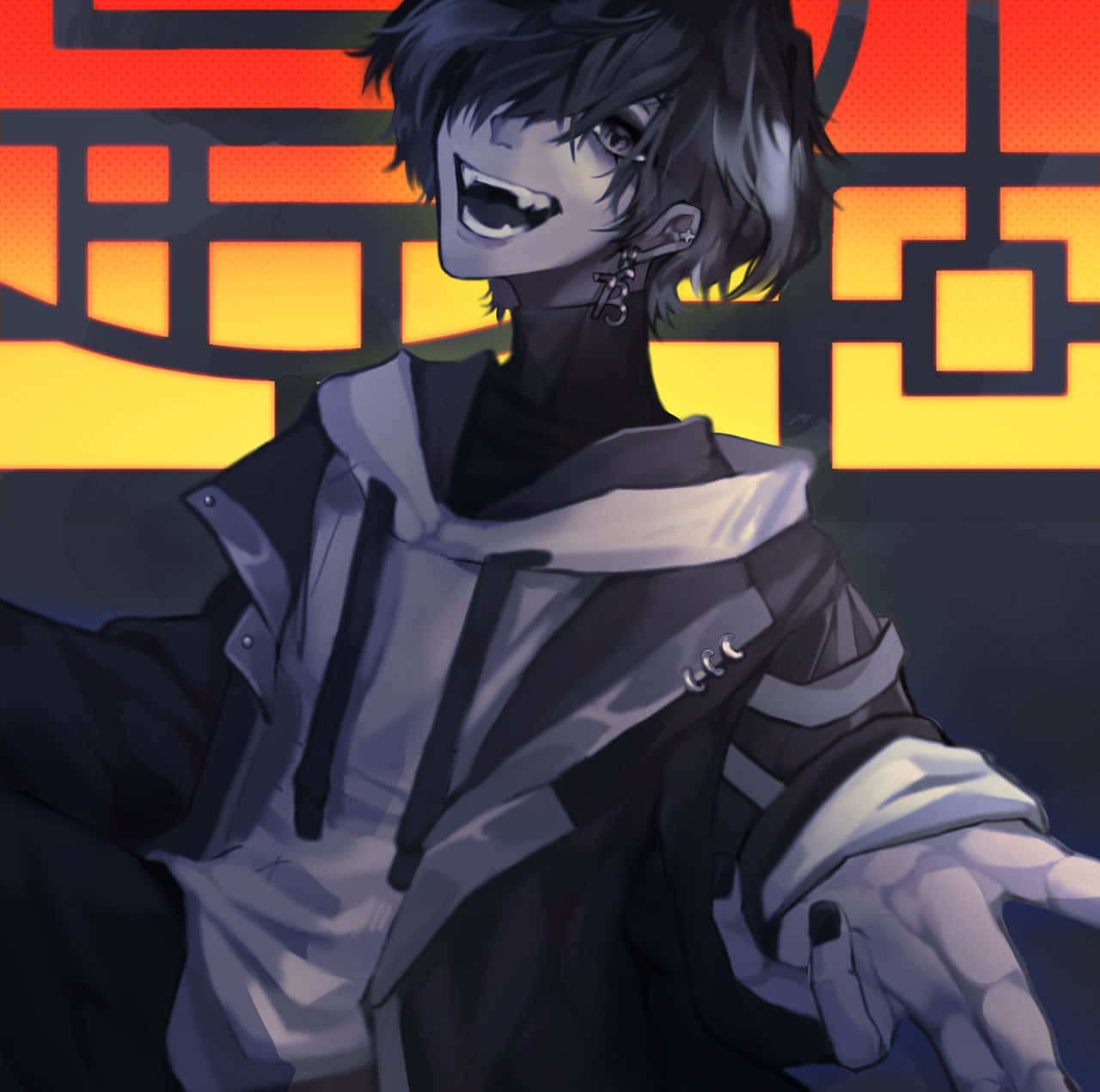 anime boy, black hair, vampire, HD Desktop Wallpaper