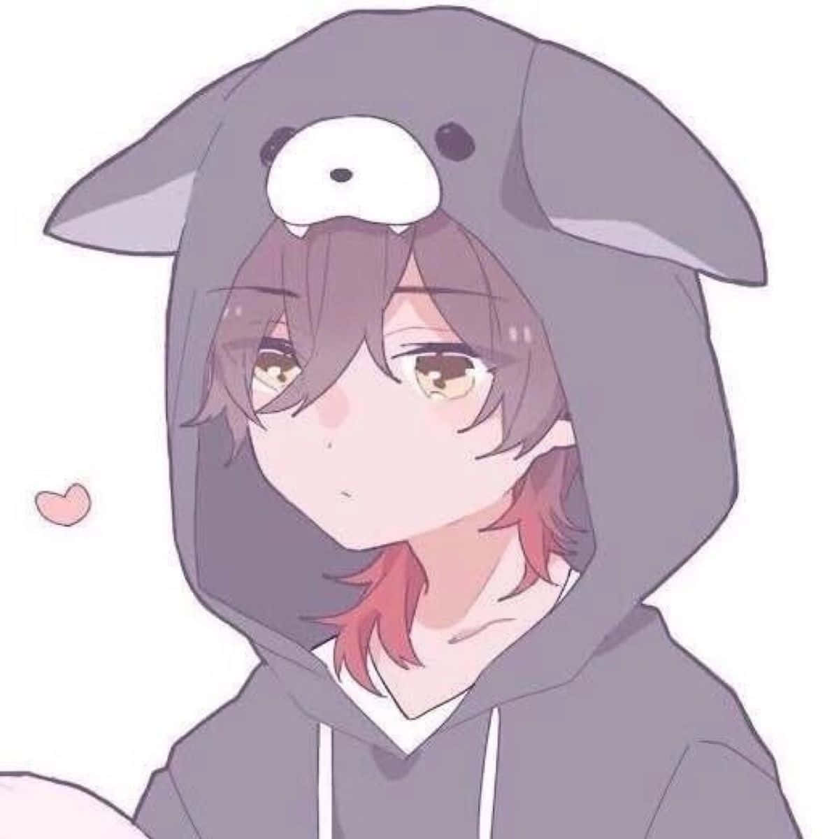 gray bunny hoodie, brown eyes, pink hair, SD Desktop Wallpaper