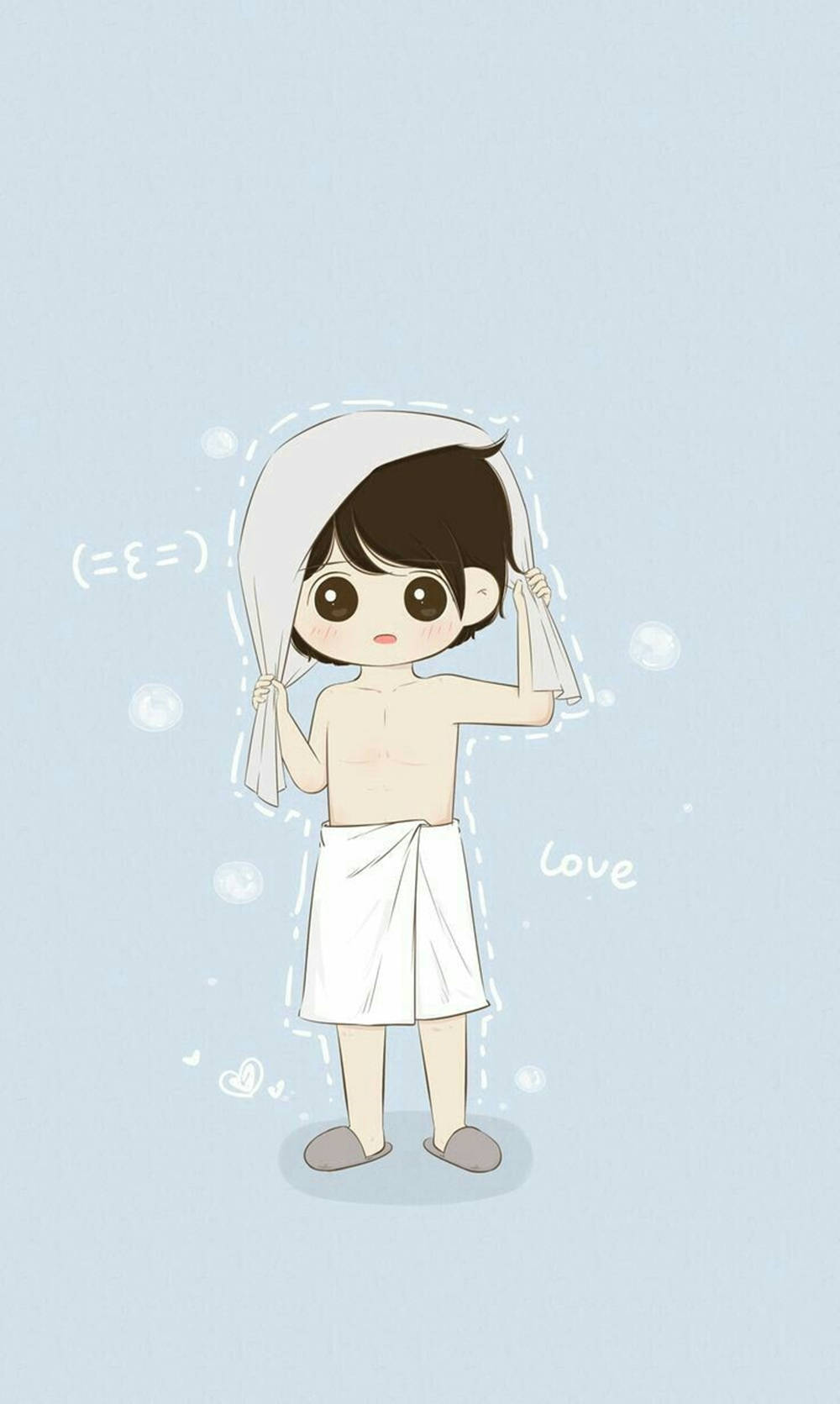 anime boy, dark hair, white towel, HD Phone Wallpaper