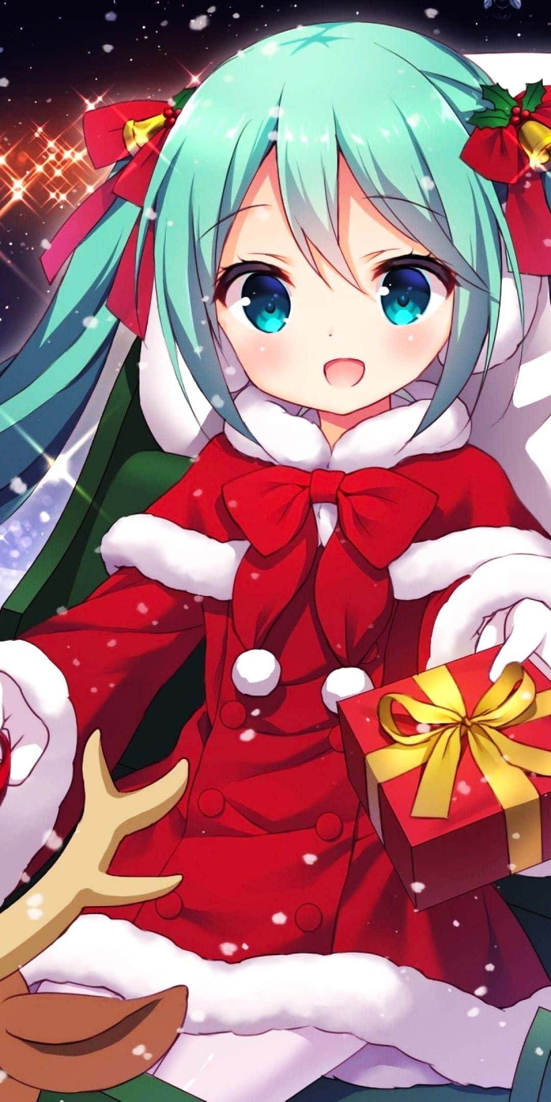 anime girl, turquoise hair, blue eyes, Full HD Phone Wallpaper