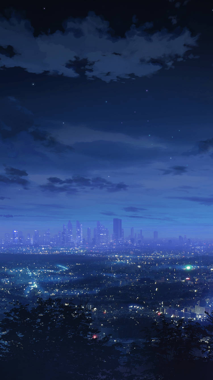 Anime City, night view, cityscape, HD Phone Wallpaper