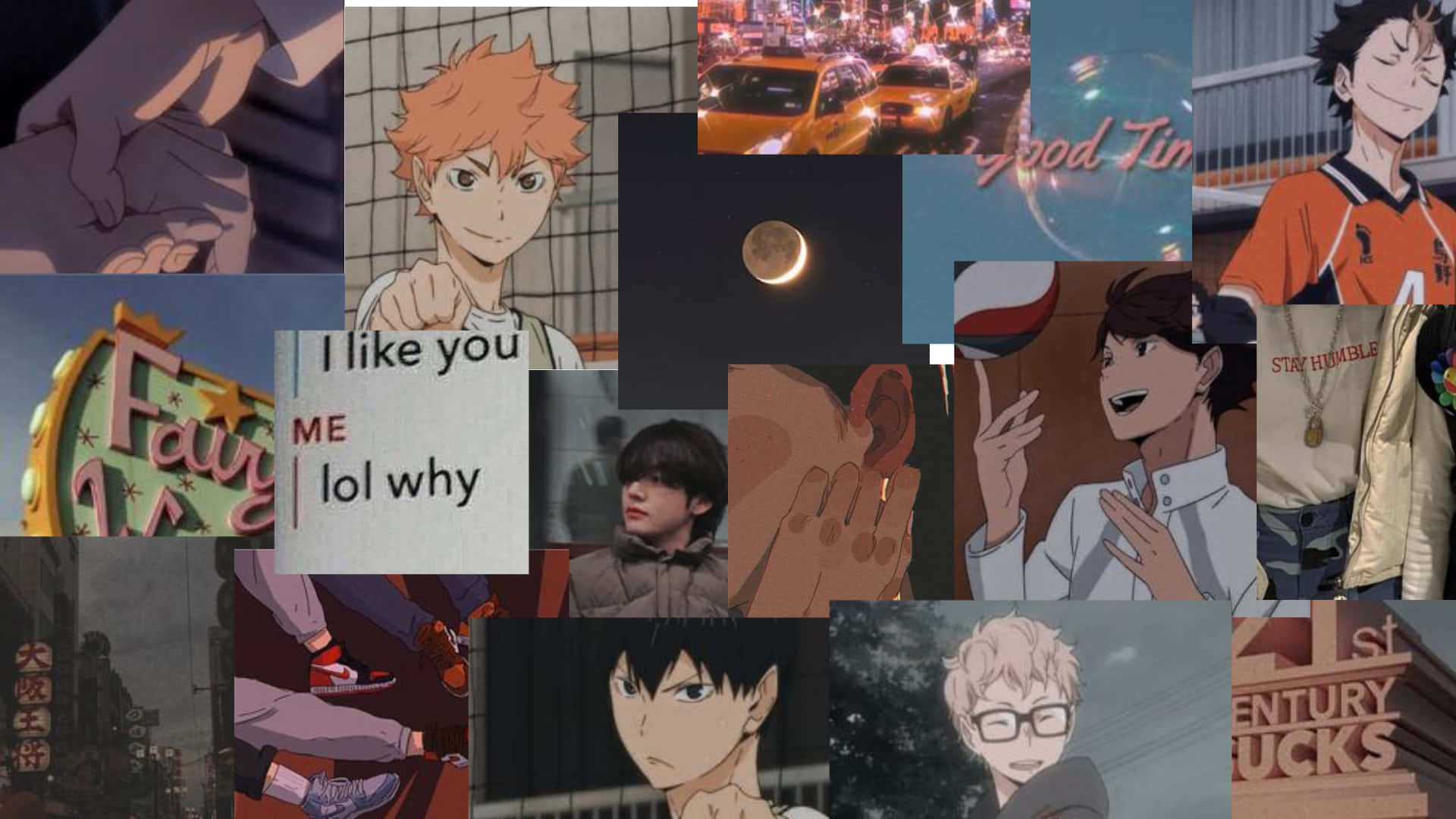 Anime Collage Chromatic Dream, vibrant anime collage, characters, Full HD Desktop Wallpaper