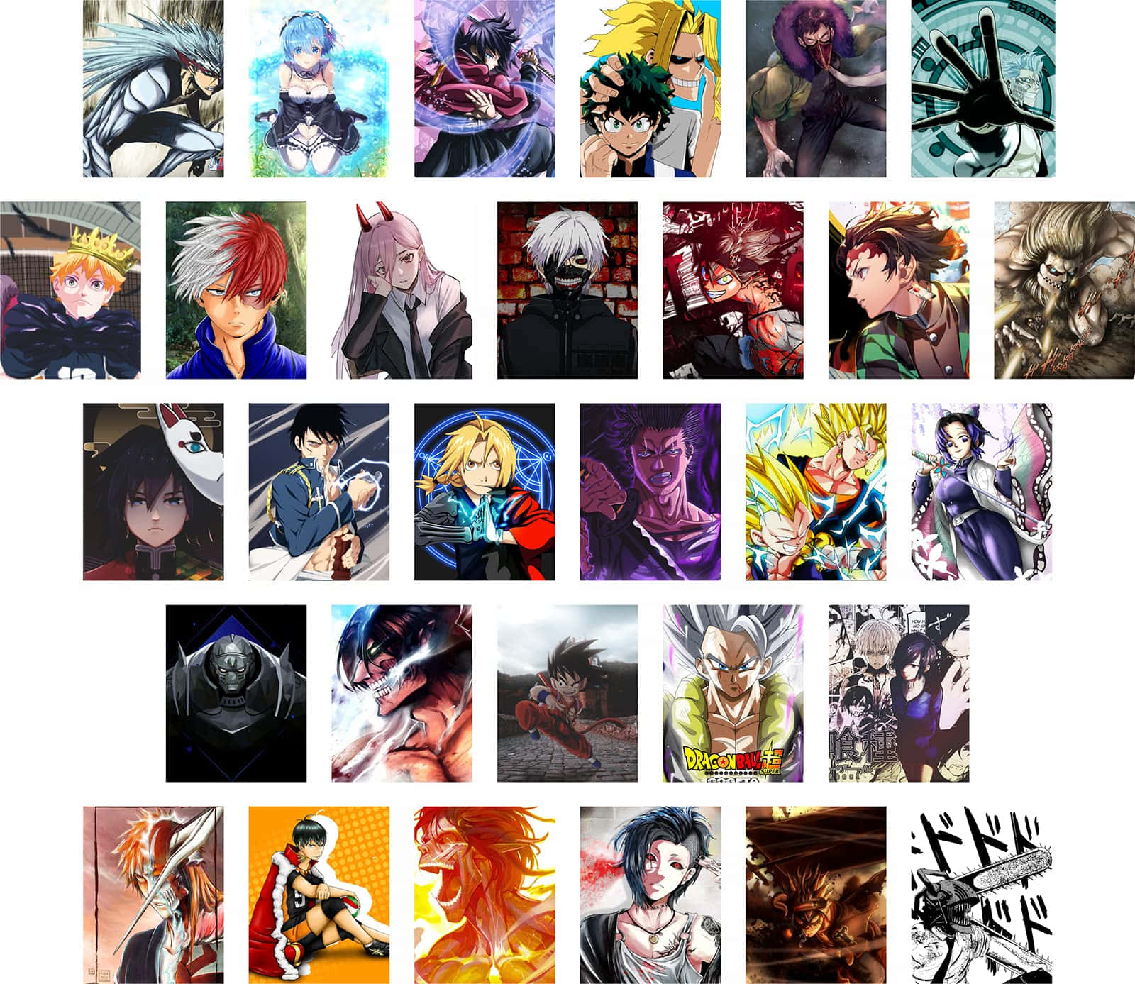 Anime Collage Aesthetic, anime characters, various series, HD Desktop Wallpaper