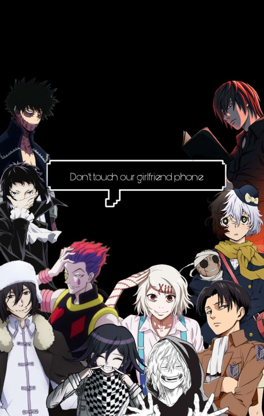 Anime Dont Touch My Phone, speech bubble, Don't touch our girlfriend phone, HD Phone Wallpaper