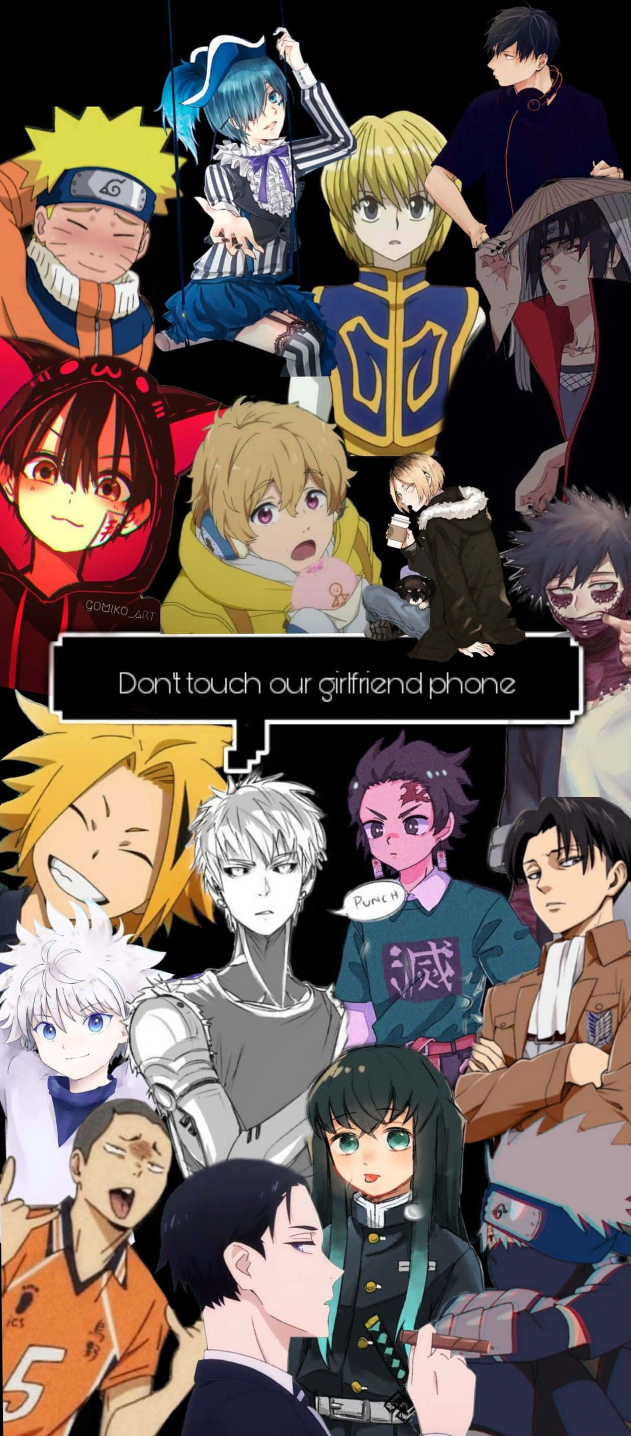 Anime Dont Touch My Phone, Don't touch my phone or you may regret it!, Don't touch our girlfriend phone, 2K Phone Wallpaper