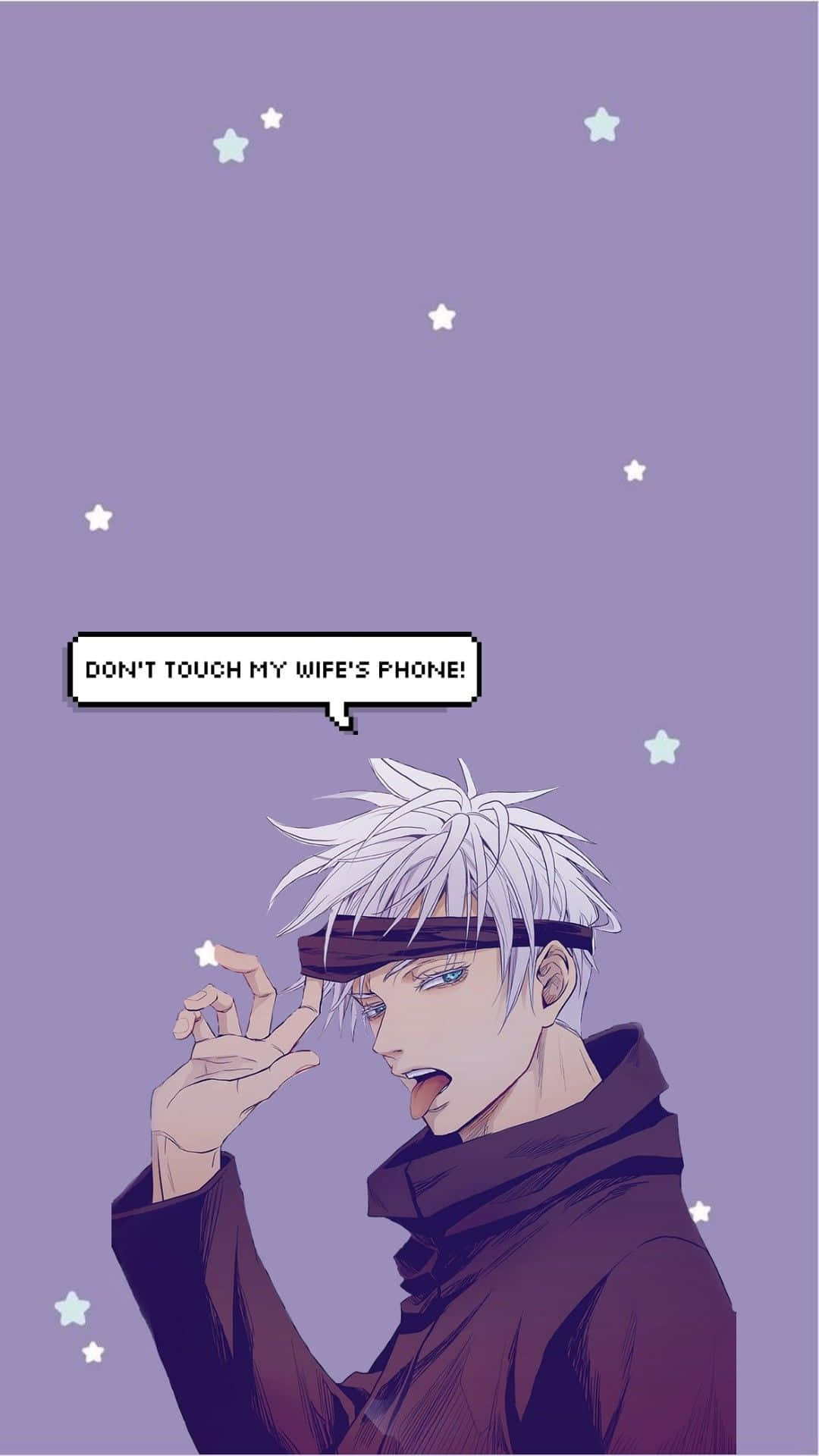 Anime Dont Touch My Phone, white hair, headband, Full HD Phone Wallpaper