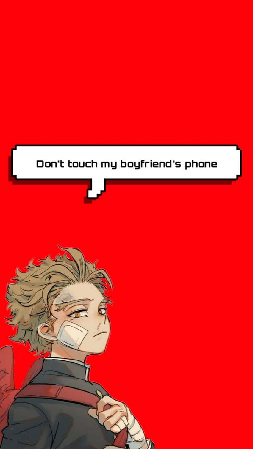 Anime Dont Touch My Phone, bandaged cheek, bandaged wrist, HD Phone Wallpaper